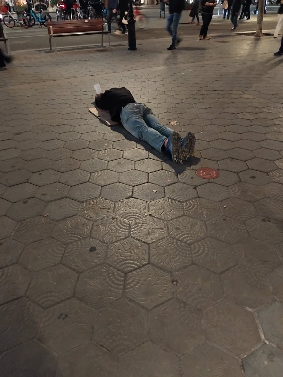 La nostra Frau Colau i en Collboni han convertit Barcelona en una ciutat tercermundista. L'enhorabona a les nostres companyes de La Falange Española y dels Comuns i del PSOE del 155! #NOESPOT 
Foto: Passeig de Gràcia