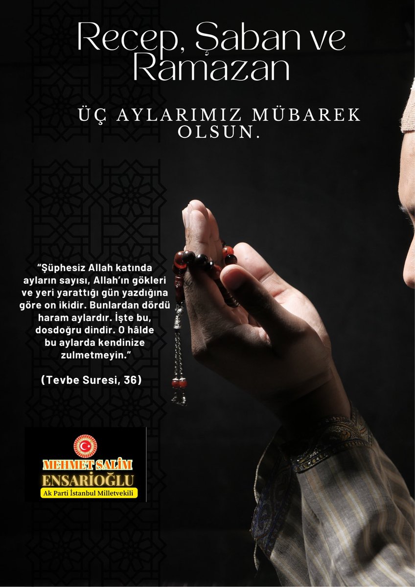 Rahmet, bereket ve mağfiret ayları olan mübarek Recep, Şaban ve Ramazan aylarının manevi iklimine bir kez daha kavuşmanın huzurunu yaşıyoruz.

Üç Ayların taşıdığı manevi iklimin; ülkemizde tesis edilmesi arzu edilen barış ortamına, Milli Dayanışma, Kardeşlik ve Demokrasi