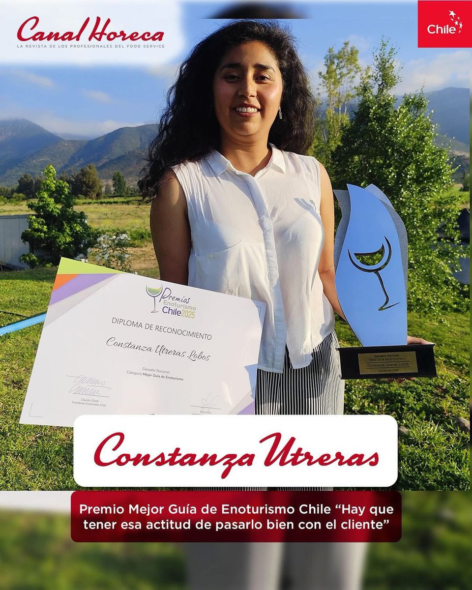 🍷✨ Constanza Utreras: Mejor Guía de Enoturismo Chile y una visión centrada en la experiencia

Más información en canalhoreca.cl/2025/12/02/con…