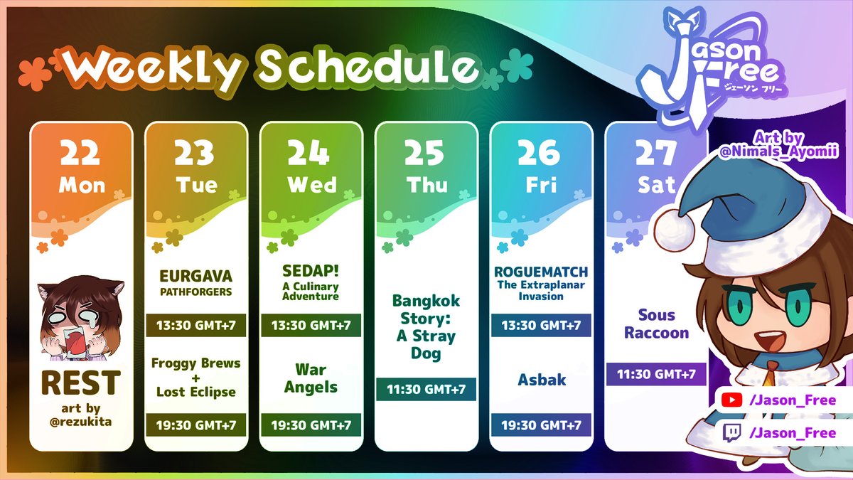 💛WEEK 4 STREAM SCHEDULE!!👔

We're nearing the end of December already... can't believe #SEAGO2025 will come and go so fast 😢 Look forward to this week's streams though!

Thanks again to <a href="/SEAGamethetic/">South East Asia Game Aesthetic</a> <a href="/VirtualSEAsia/">Virtual SEAsia</a> &amp; <a href="/PlayPrimeShow/">PlayPrime</a> for making this possible!
