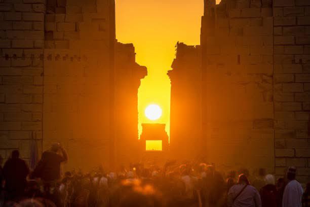 Solsticio de invierno en el Templo de Karnak, Egipto.