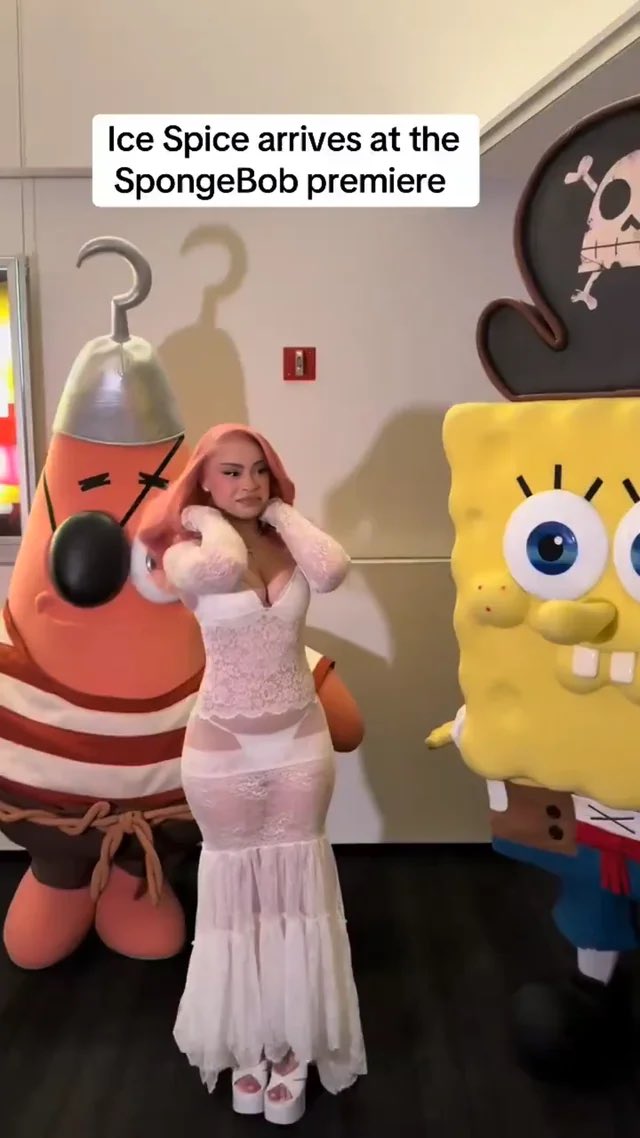 Very big weirdo behavior from Ice Spice to wear this to a SpongeBob premiere…
