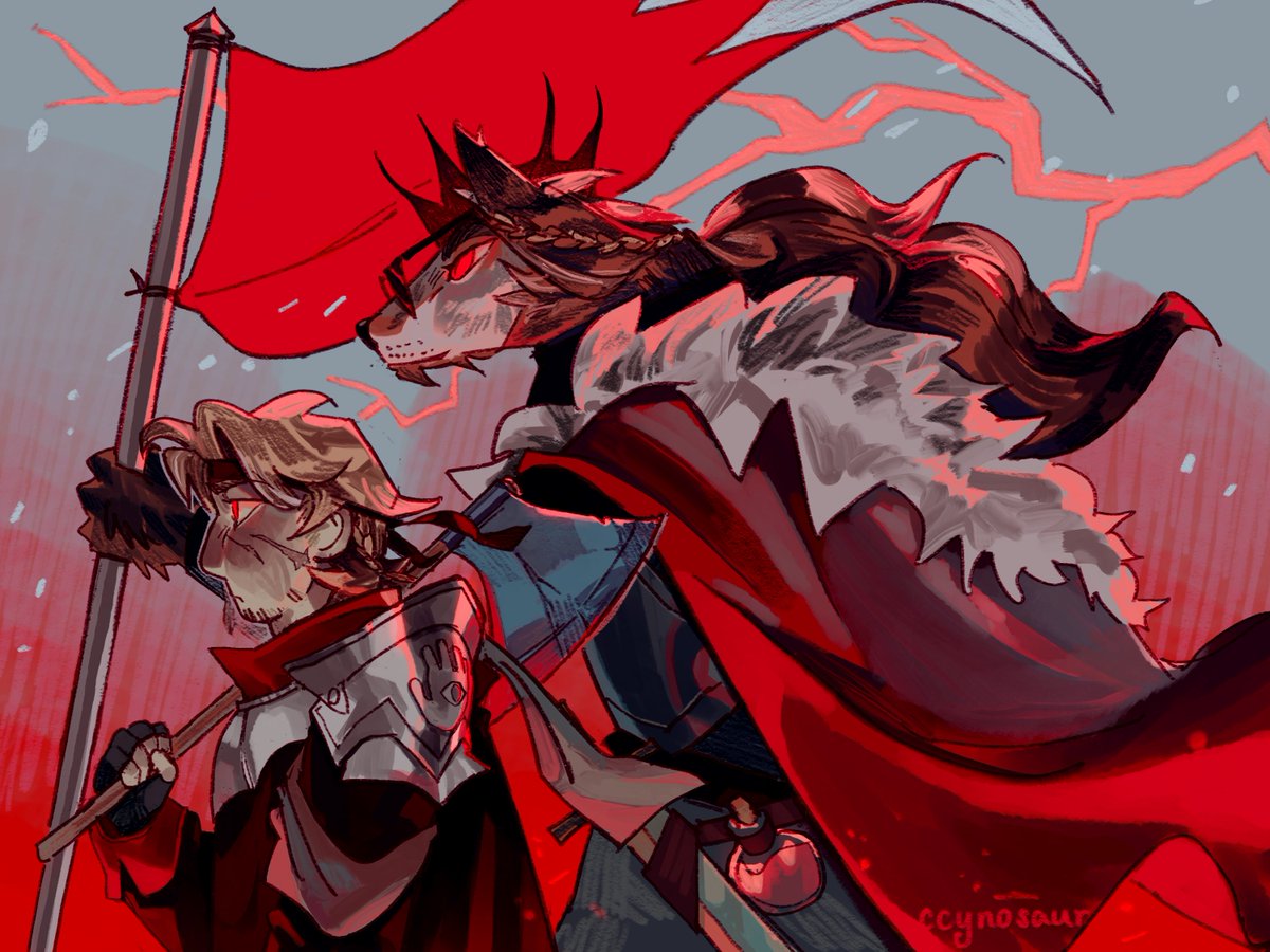 ccynosaur's tweet image. red winter brought me out of hibernation 💥 #rendogfanart #itlwart