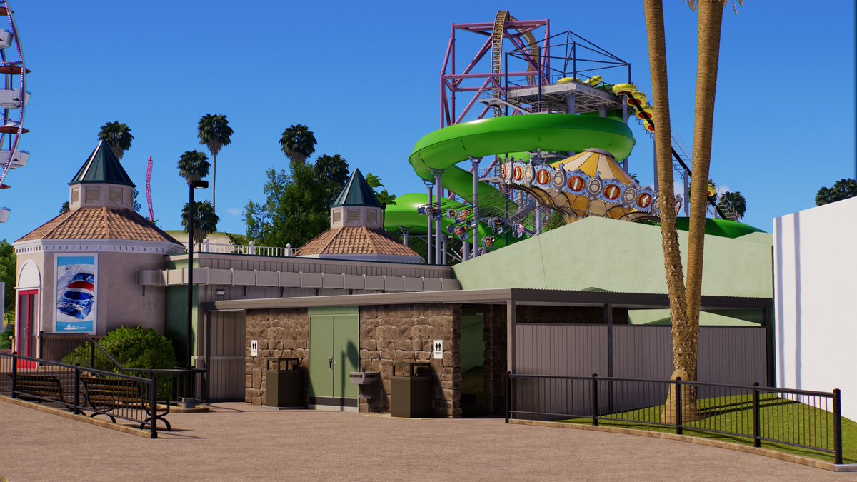 The creativity has been very slow lately, but there is a really cute corner starting to shape up in our newest (oldest) area of the park.