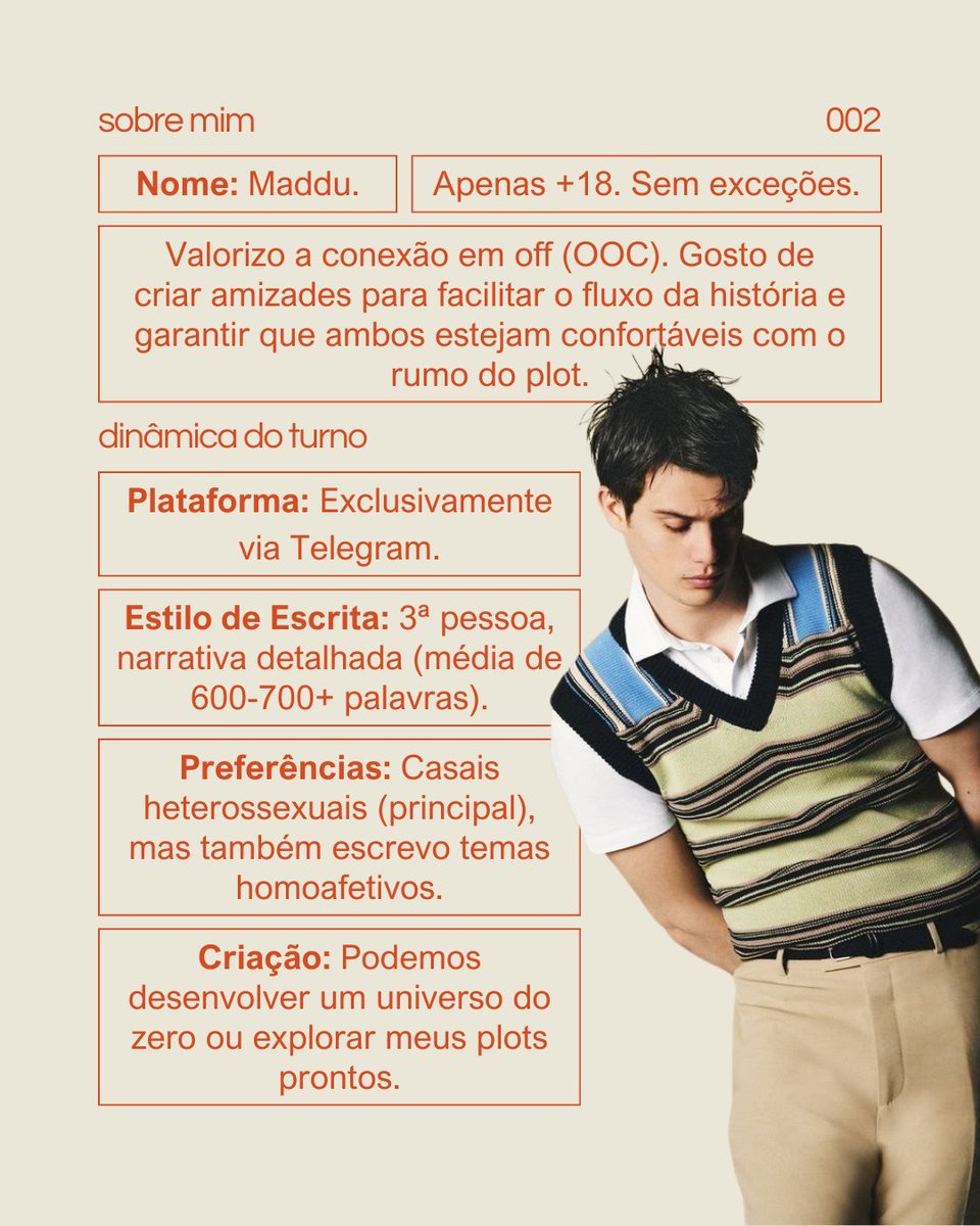 maddrust's tweet image. ✸ PROCURA-SE PARCEIRO(A) DE TURNO ✸

Informações sobre meu estilo de roleplay: