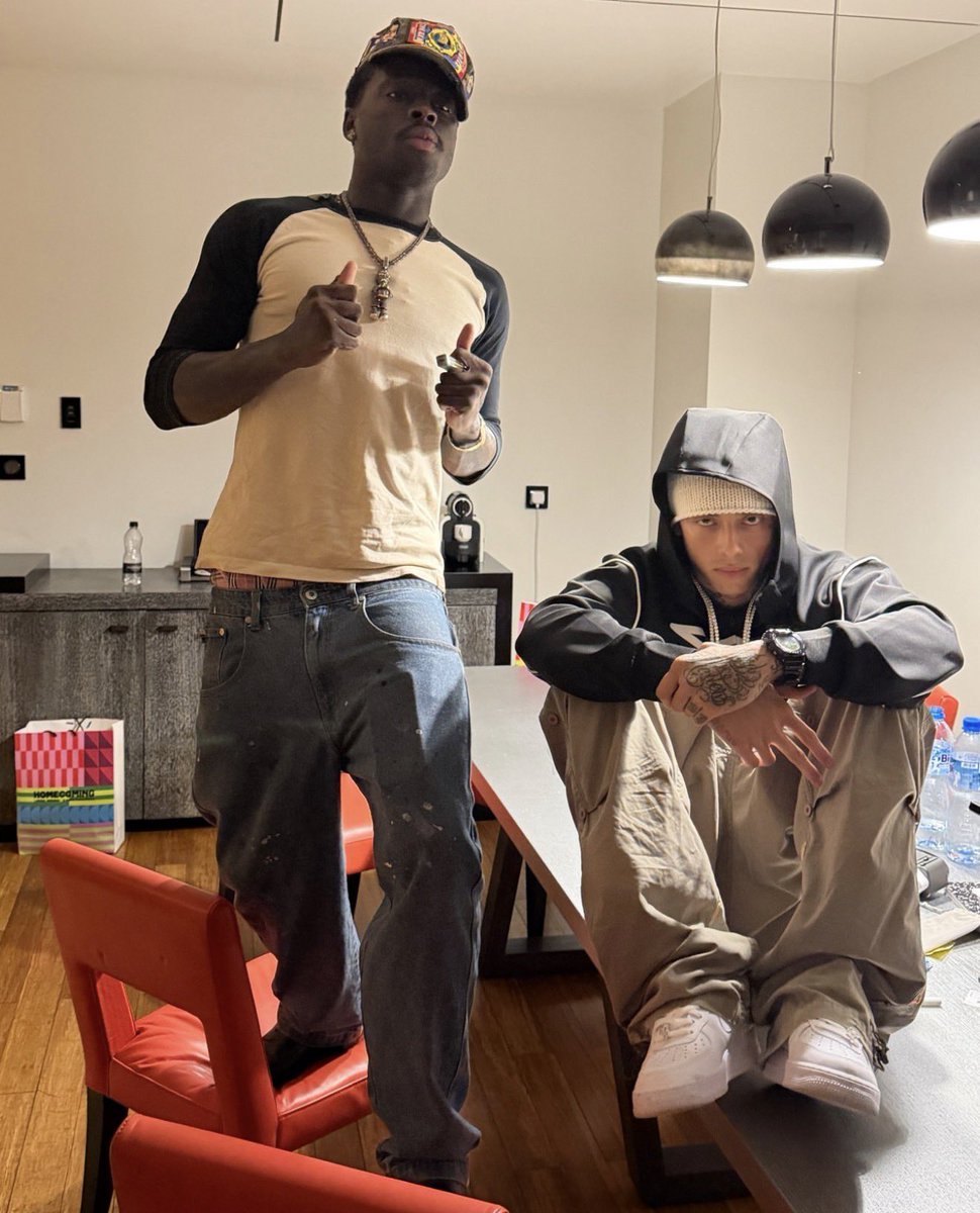 the49thstreet's tweet image. Slawn &amp;amp; Central Cee link up in Lagos 🧡