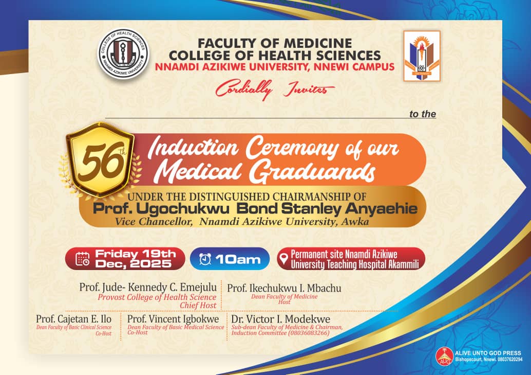 PATHOLOGY AWARDS PICS (2nd Edition): OCI Foundation Reward Top 3 Students of Pathology Students of UNIZIK Medical Graduates (19/12/2025)

Recipients: 

1. Dr OKOYE Judith

2. Dr UZOECHI David 

3. Dr ANAGO Victor 

Full story, pics, videos: ocifoundation.org/2nd-edition-vi…