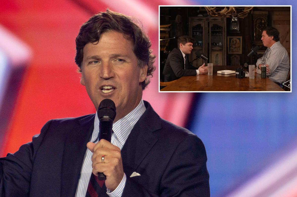 nypost's tweet image. Tucker Carlson named ‘Antisemite of the Year’ by prominent Jewish organization after alarming interviews trib.al/5KUExDG