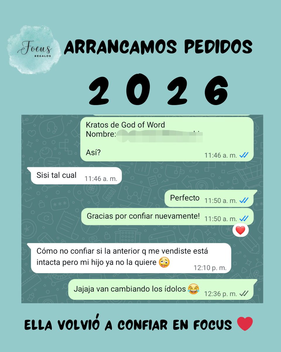 21 de diciembre
Abriendo agenda de pedidos Focus 2026!

Y encima con una clienta que vuelve a confiar

HERMOSO ❤️