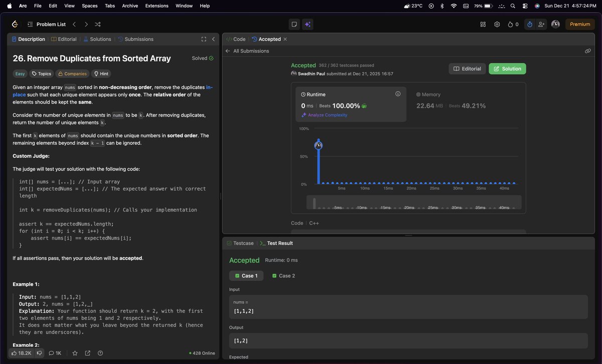 swadhinpaul_'s tweet image. Day 15 - DSA grind!
#100DaysOfCode #DSA #Coding #cpplus