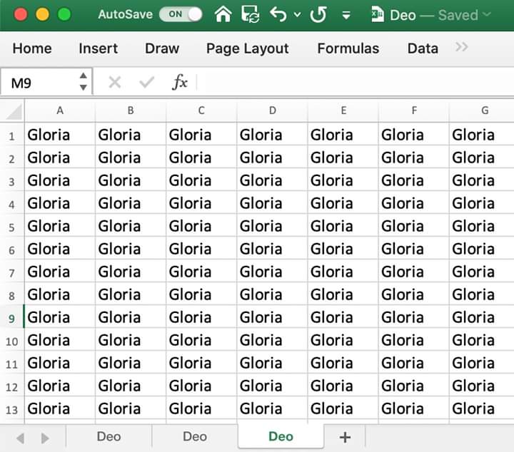 Gloria in Excel sheets Deo