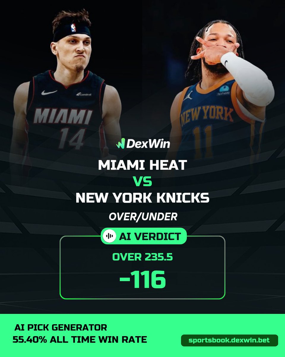 DexWin AI highlights two NBA totals today: ✓ Spurs vs. Wizards leans Under  238.5 ✓ Heat vs. Knicks leans Over 235.5. Built from current betting odds  and lines, offering smart, value-focused betting