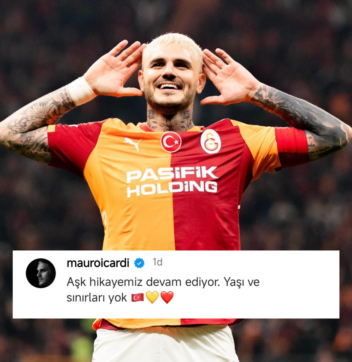Mauro Icardi'nin paylaşımı

"Aşk hikayemiz devam ediyor. Yaşı ve sınırları yok 💛❤️🇹🇷"