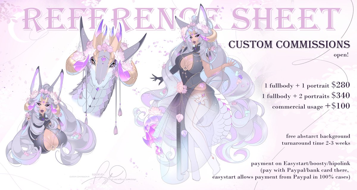 [OPEN] Reference sheet &amp; custom comms🌸

all info in comments ⬇
Likes and RTs are much appreciated!💙