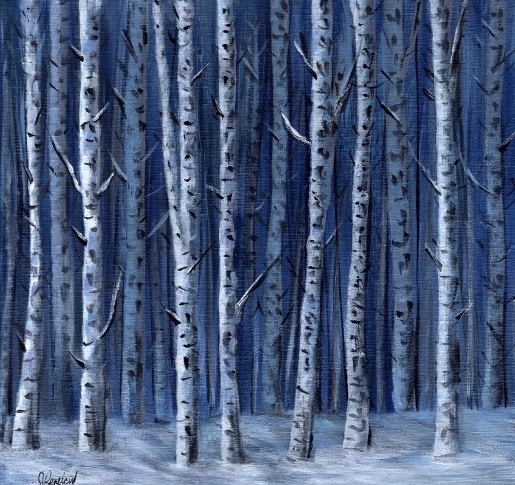 jpentlandart's tweet image. ✨ Winter Solstice 2025 ✨
The longest night and the promise of returning light. ❄️🌙

Art from my archives. “Winter Birch”, acrylic on canvas.