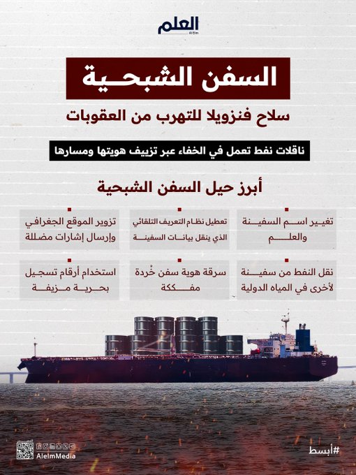 تعد "السفن الشبحية" أبرز الأساليب التي تلجأ إليها فنزويلا للتهرب من العقوبات النفطية 