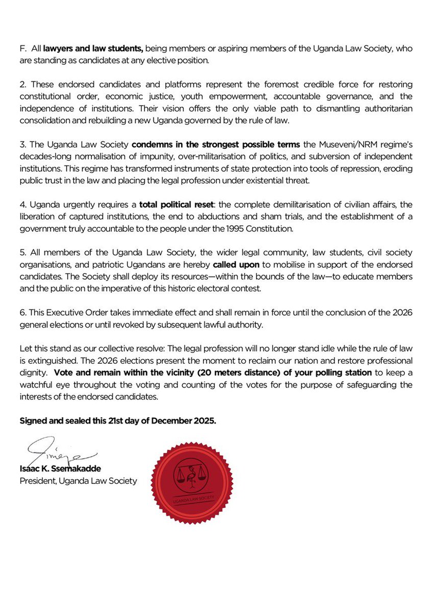 EXECUTIVE ORDER RNB NO 006 OF 2025
Vote and remain in the vicinty of yr polling station
#RadicalNewBar #NoGulag #NoApology