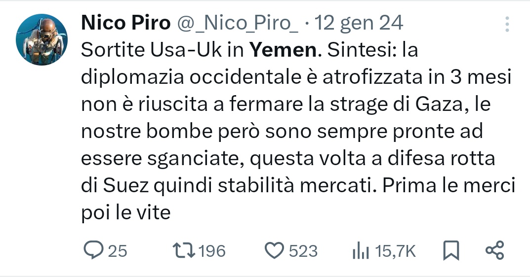 Axen0s's tweet image. Notate anche voi un certo doppiopesismo da parte dello "storico inviato del tg3" Nico Pire?
Si?
Non siete i soli...