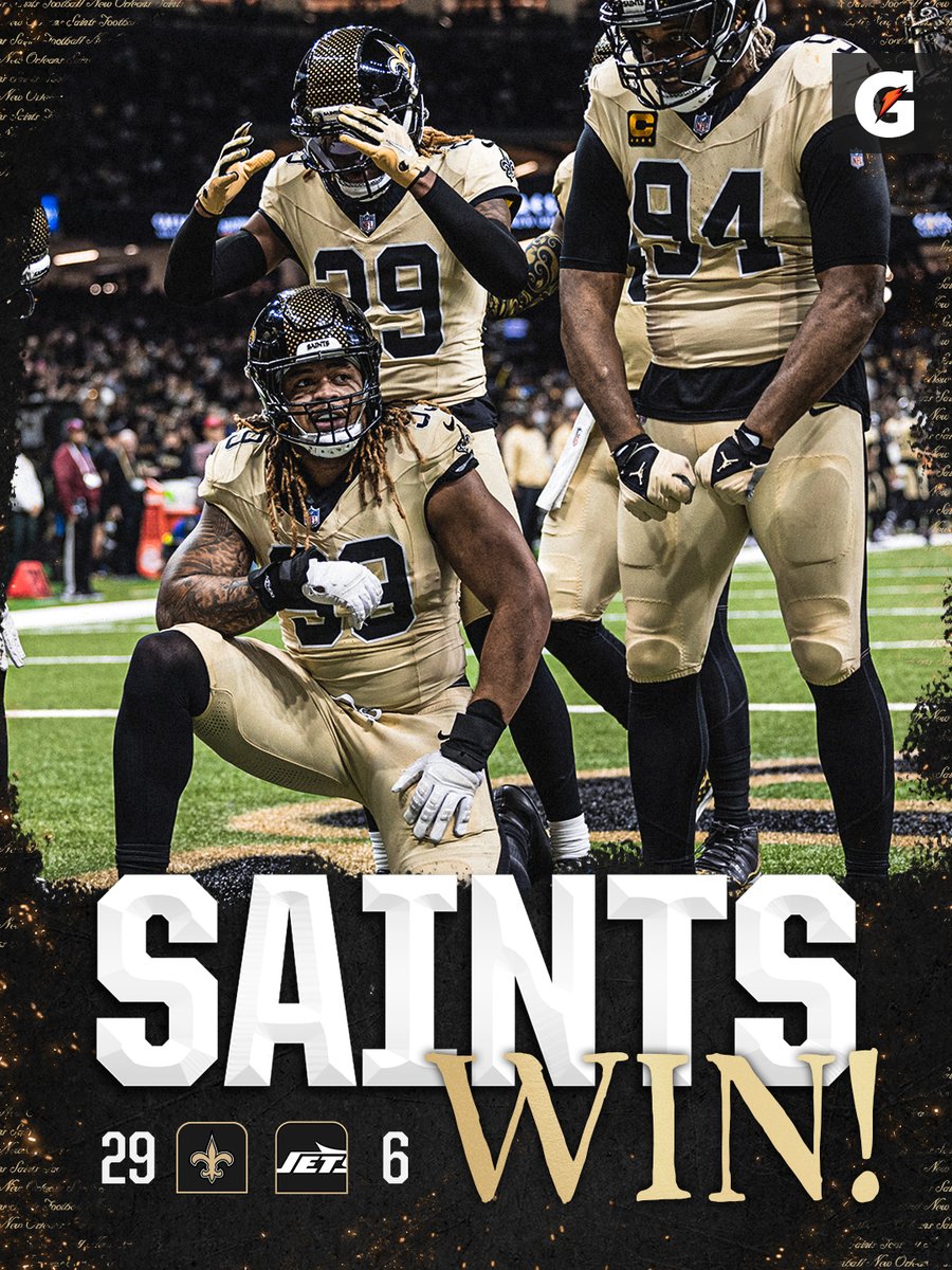 THREE IN A ROW DUBS

#Saints | <a href="/Gatorade/">Gatorade</a>