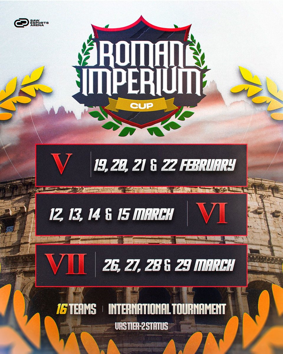 Not one, not two, not three but FOUR tournaments! The ROMAN IMPERIUM Cup will have at least 4 editions in 2026, and I couldn’t be more happier. 

Huge thanks to everyone who keeps supporting my streaming project, without you, none of this would be possible ❤️

➡️ Jan 15-18