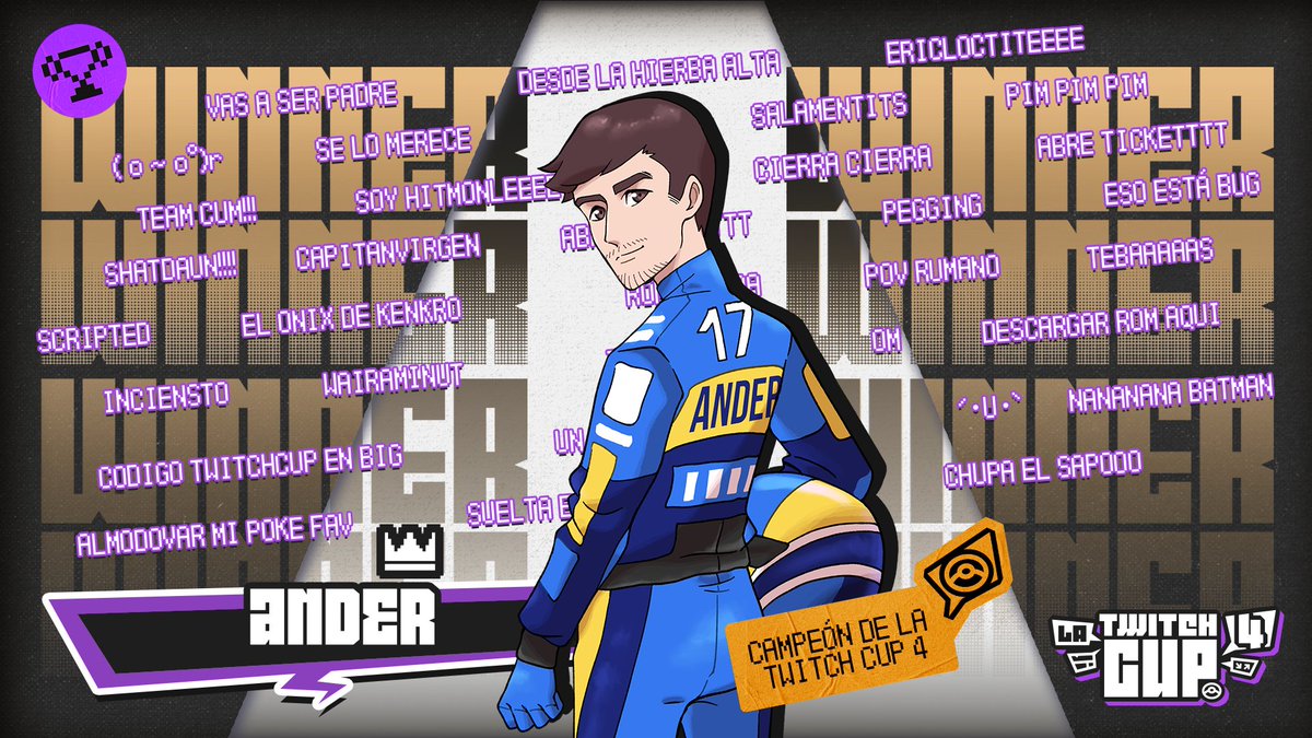 LaTwitchCup's tweet image. 🟣 ¡¡Tenemos NUEVO CAMPEÓN de #LaTwitchCup4!!

@andercortes 🏆 3-1