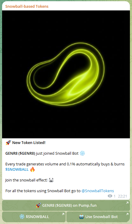 GENR8APP's tweet photo. We have now integrated Snowball tech.

This means trading activity feeds back into the coin,
with fees being used for buybacks and liquidity,
helping create steady momentum over time.

More updates coming soon. https://t.co/FgDCUQmWar