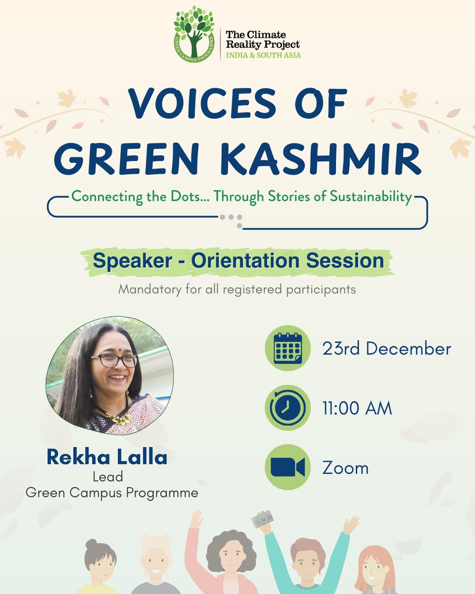 CR_INDSA's tweet image. 🗣️ Strong stories start with the right guidance.
#Students of #Kashmir - your stories matter.

Join the mandatory online #orientation for #VoicesOfGreenKashmir to learn what stories matter &amp;amp; how to tell them meaningfully.

🗓️ 23 Dec | 11 AM | Zoom
🔗 tinyurl.com/p6hjh3dr

#GCP