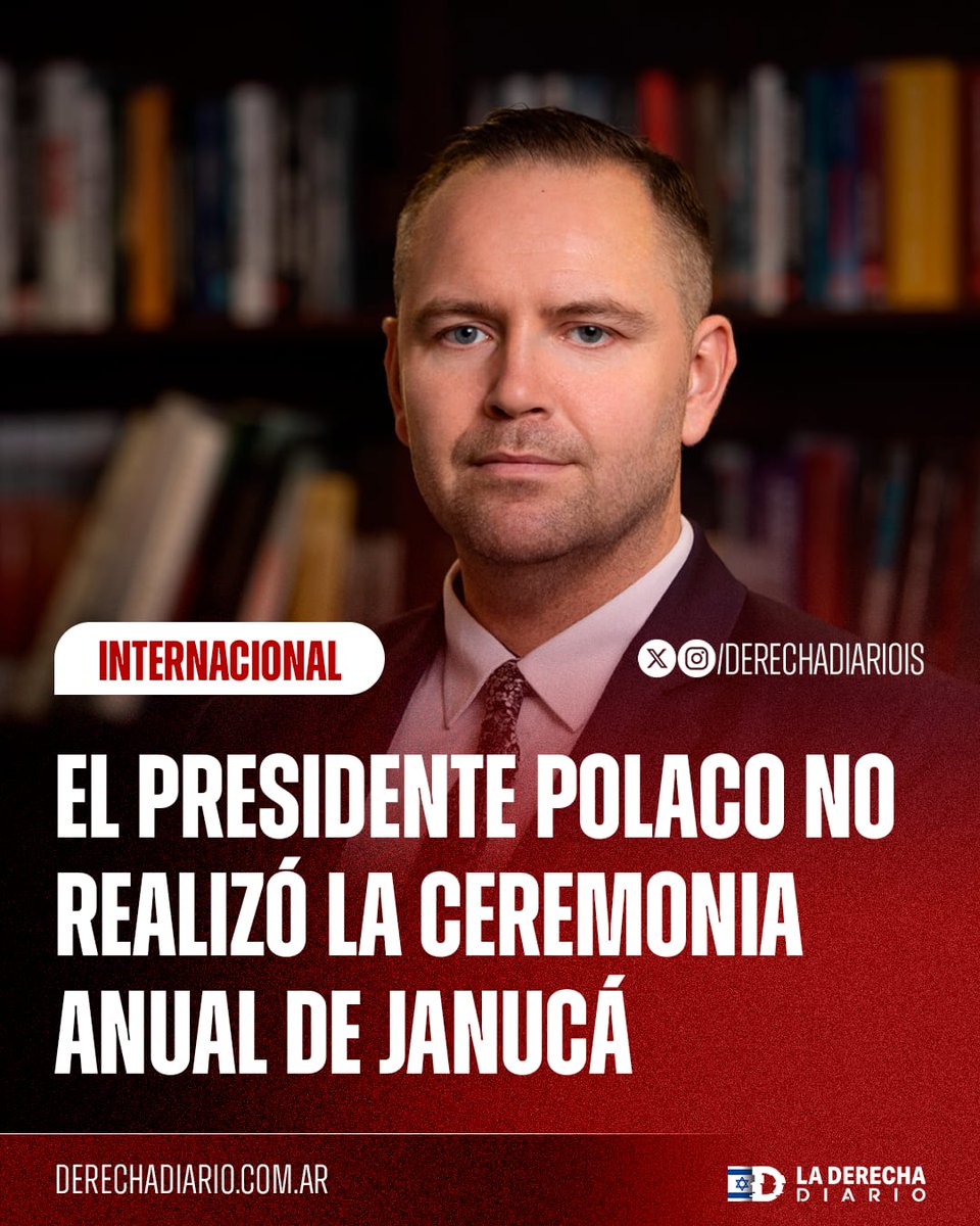 DerechaDiarioIS's tweet image. 🇵🇱🇮🇱 | El presidente recién elegido de Polonia, Karol Nawrocki, no ha organizó una celebración oficial de Janucá en el palacio presidencial, poniendo fin a una costumbre observada desde 2006.