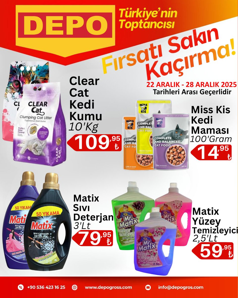 DepoToptan's tweet photo. 🛒 22-28 Aralık 2025 TARİHLERİ ARASI
Depo Market'te özel indirimler!
Yüzlerce üründe fırsatları kaçırma!
✨ Kaliteyi uygun fiyata almak şimdi daha kolay!
#depotoptan #perakendesatis #indirim #perakende #kampanya #toptan #bursa #grossmarket https://t.co/3DfTJc8Dc3