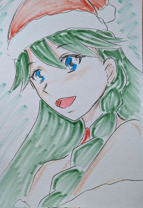 #ゴープリ10周年なので海藤みなみさん3733枚描いてお祝い (1275.1276.1277.1278) 寝起きラクガキ、サンタみなみん。