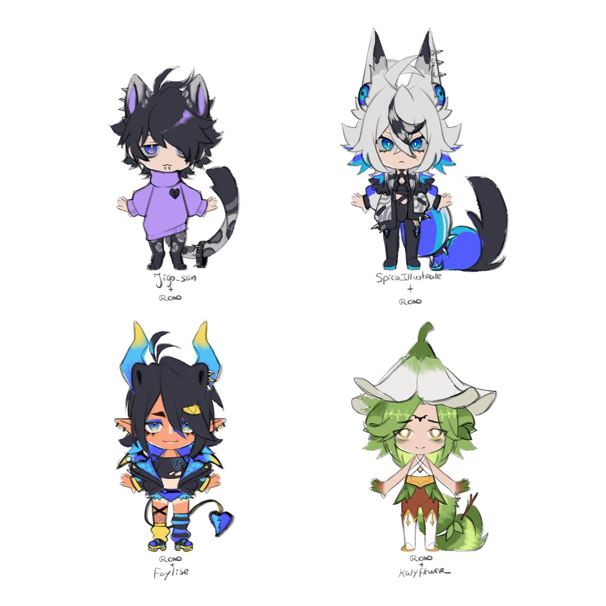 First batch of Vtuber-fusions done!

I'll be doing more of these later 🖤