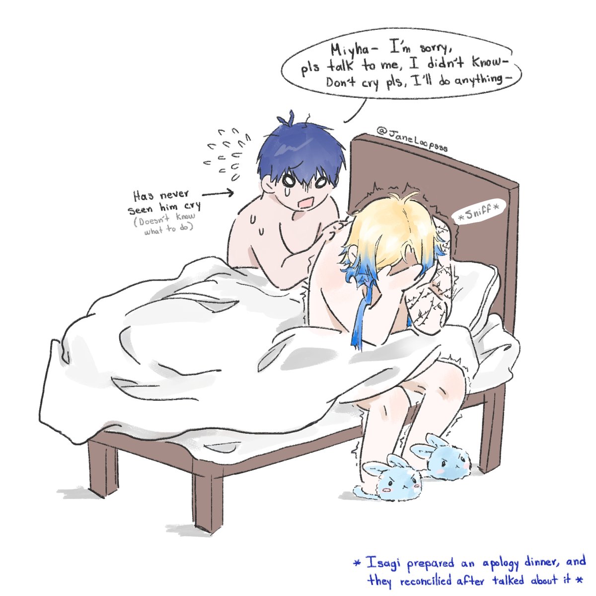 JaneLoopsss's tweet image. Forgot to cite the post🥲, fuck my kaisagi life (they're both adults in this)
#kiis #bllktwt