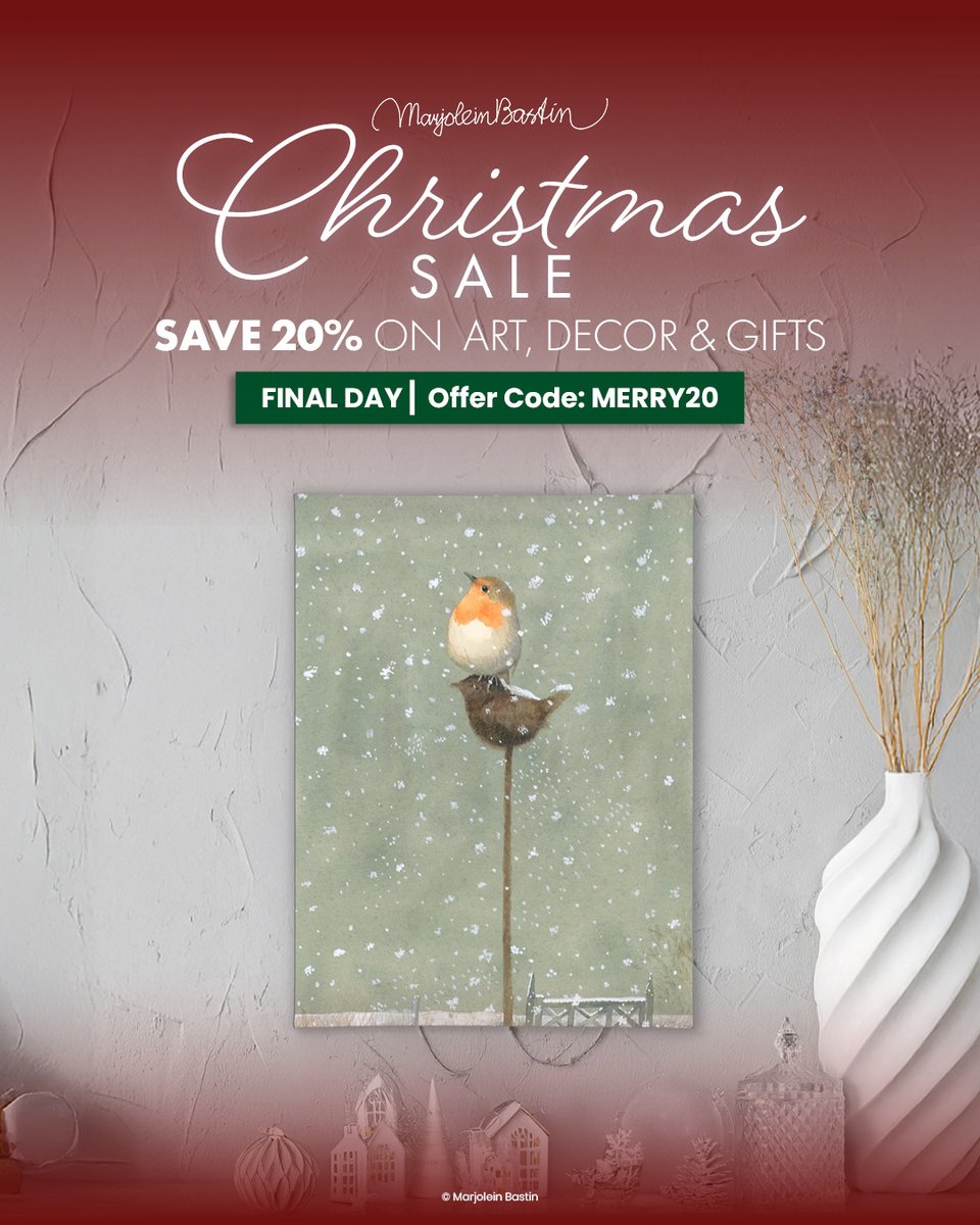 Today is your last chance to enjoy 20% OFF Marjolein Bastin art, gifts, and décor at Wild Wings. 
Use code MERRY20 before 12/21.

Shop now before it’s gone:
👉 wildwings.com/collections/ma…