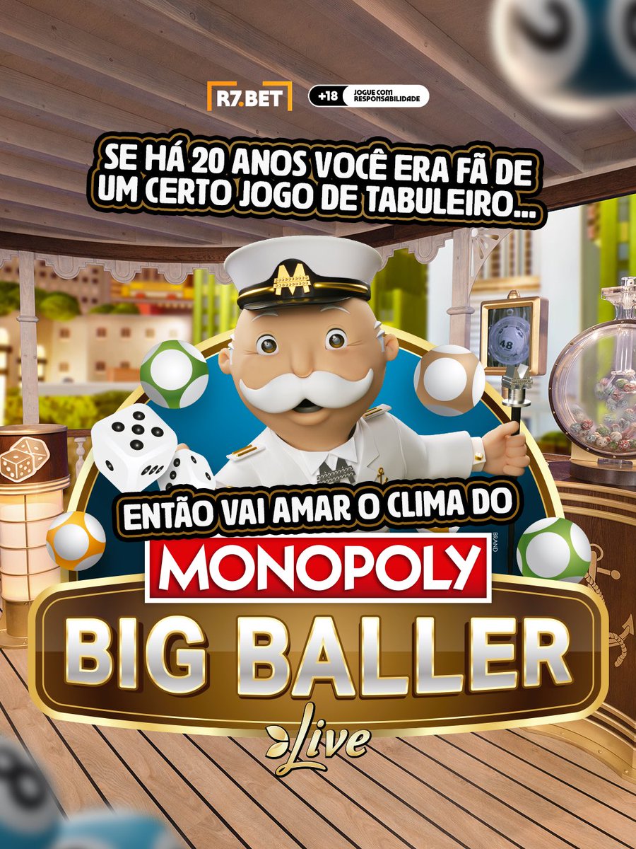 A nostalgia bateu por aí também? Já está se sentindo velho? 👀🎲
Quem lembra desse estilo de jogo de tabuleiro vai reconhecer a vibe na hora!
Comenta aqui se você já explorou o Monopoly Big Baller. 👇💛
#R7BET #jogoresponsável🔞