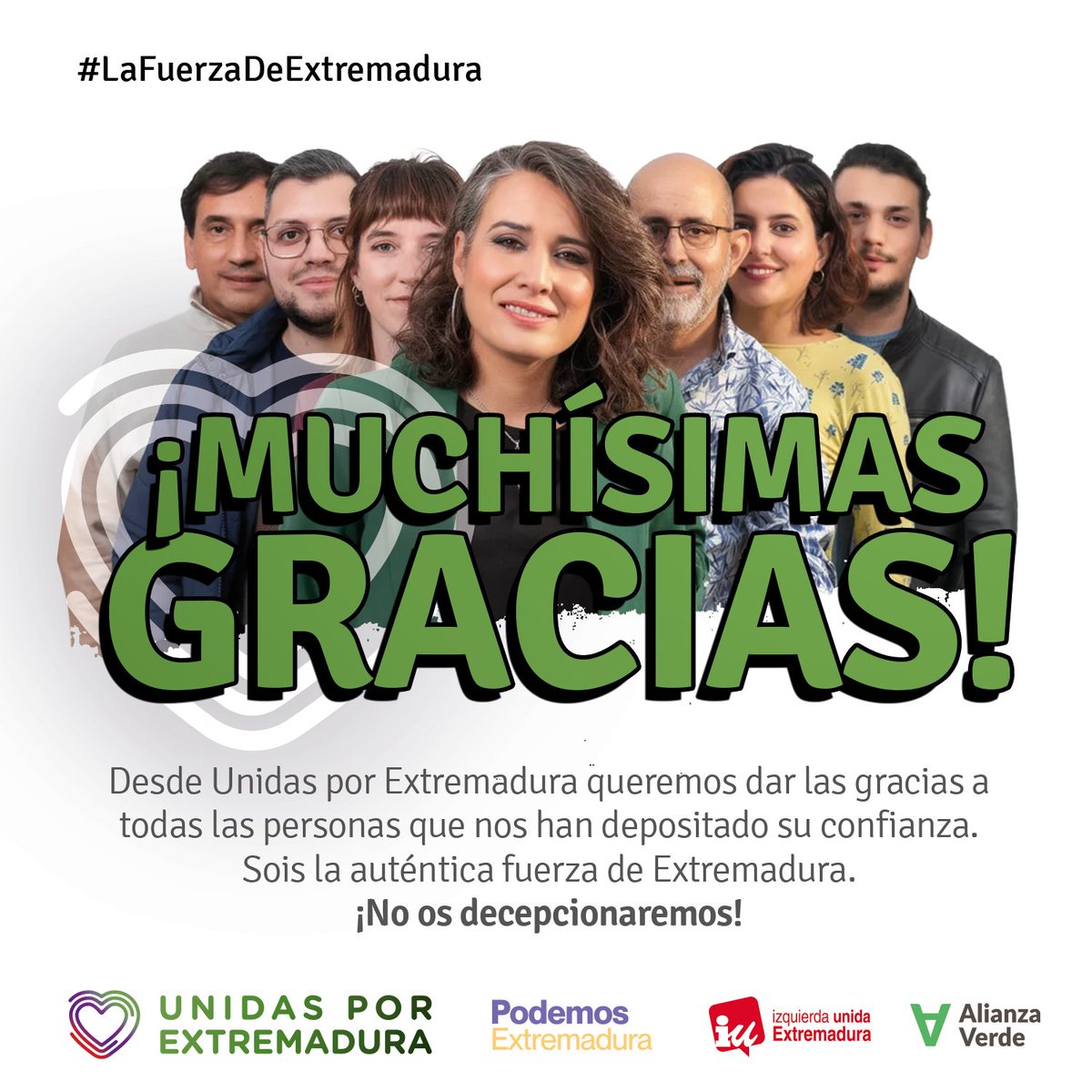 🔼Subimos de 4 a 7 nuestra representación en la Asamblea de Extremadura.
¡54.000 gracias!
⛔️No os vamos a decepcionar.💚🤍🖤