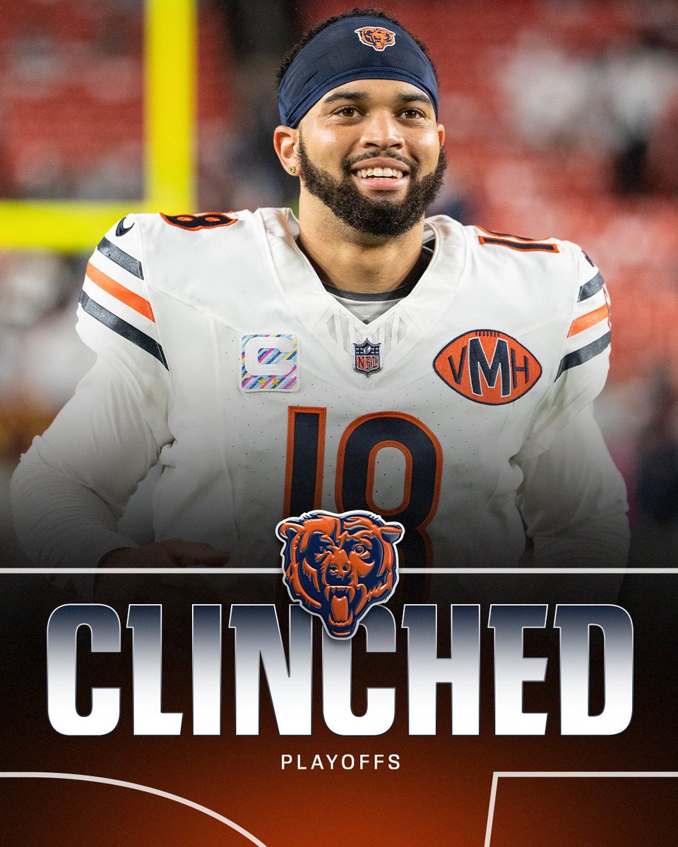 With a loss by the Lions, both the Bears and 49ers have clinched a spot in the playoffs ✅ https:/...