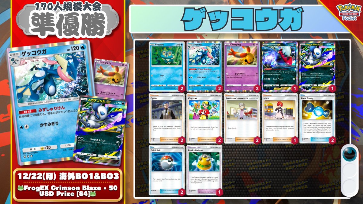 🌏 ポケポケ 大会結果 🌏 170人大会で『新ジバコイル/メガアブソルex