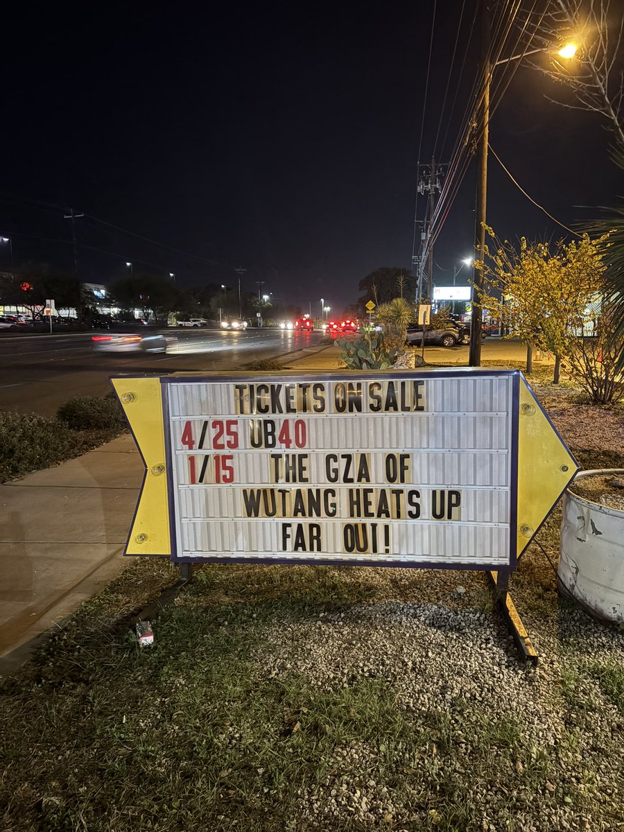 Big tings a go on!!
<a href="/thegza/">GZA</a> of <a href="/WuTangClan/">Wu Tang Clan</a> 
January 15th <a href="/TheFarOutLounge/">The Far Out Lounge</a> 
Tickets: thefaroutaustin.com/events.html

<a href="/keepaustinweed/">KEEP AUSTIN WEED®</a>