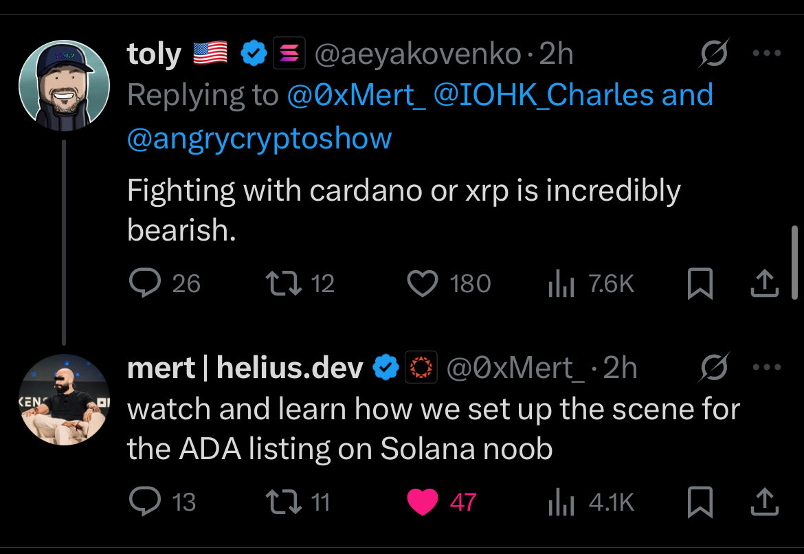 Study the posts by <a href="/mert/"></a> shilling his $ADA to <a href="/toly/"></a>

I am in position 

skDGuSDyKYGbYTWnMCNcPeDd4vHUxAsMNVVxxUfpump