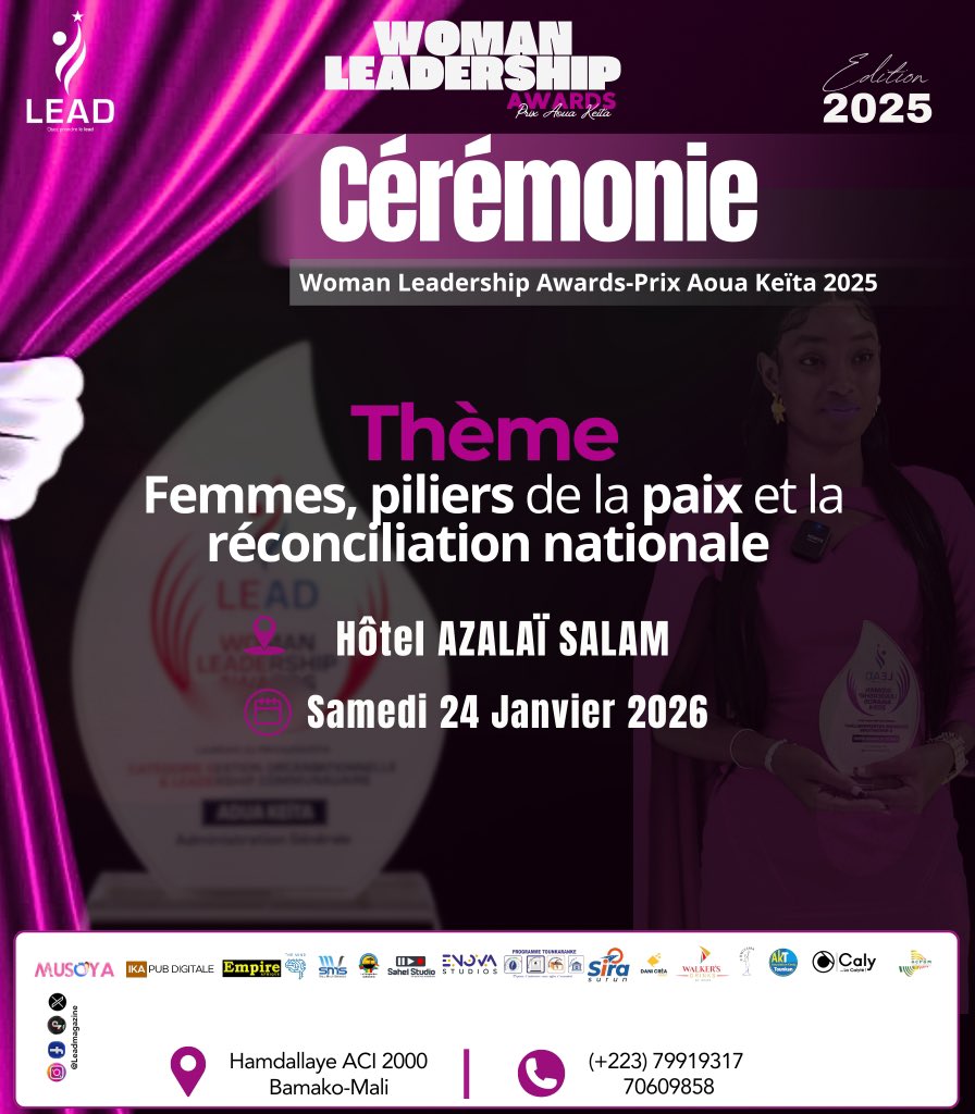 leadmagml's tweet image. Célèbration du Leadership féminin au Mali, Woman Leadership Awards - Prix Aoua Keïta 2e Édition 
À retenir ! 
24.12.2026 
Hôtel Azalaï Salam !