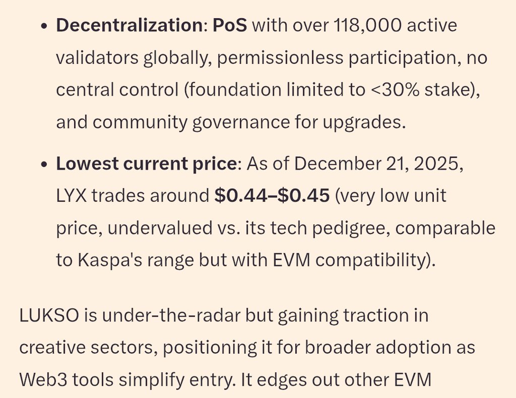 Find a coin with:
OG founder with past proven inventions✅️
low supply✅️
working product easy to use ,that can bring mainstream adoption✅️
decentralisation✅️
lowest current price✅️
evm blockchain✅️
strong community✅️

$LYX 👀