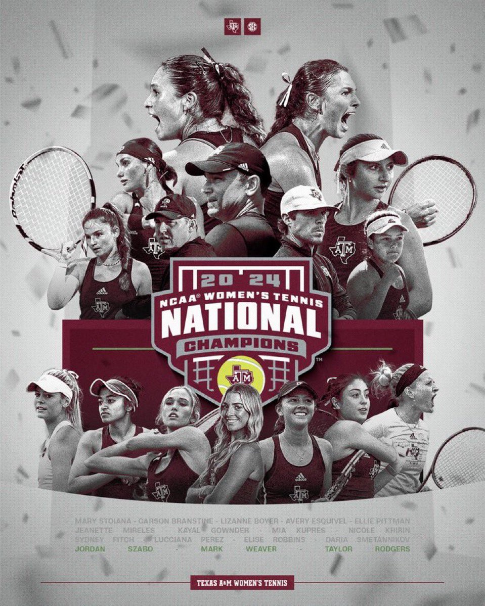 tengland_150's tweet photo. This will be the 3rd consecutive year that Texas A&amp;M Athletics will be taking home a national title

2023-2024: @AggieWTEN 🏆 
2024-2025: @aggietfxc 🏆 
2025-2026: @AggieVolleyball 🏆 

#GigEm https://t.co/EGz4x49Dbs