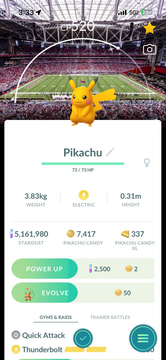 WORLDS FIRST Cardinals x Pokemon Go shiny background Pikachu ✨🏈 #shinypikachu #pokemongo #Cardinals