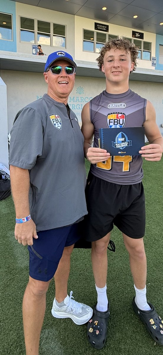 aydenduda2029's tweet photo. Four years ago I was invited to my first FBU Futures Showcase barely 5ft.  Each year I worked hard, grew, and got the opportunity to get back.  Today, for my last showcase I received validation.  A National Combine invite.  The Golden Ticket!  As the only linebacker selected - this means everything!  Thank you to @ErikRichardsUSA  and @FBUcamp  for the opportunity!
#NavyAAB #NavyNationalCombine #linebacker #mtxe #classof29 #hardwork #mission #FLFootball #ClassOf29 #StudentAthlete #footballrecruiting 

@AABonNBC @LauerFBU @stevequinnFBU @FLHSRecruiting @larryblustein @JerryRecruiting @flgridironpreps @prospectID_ @football_aubrey @JJEverage @on3 @RivalsCamp @dreamallamerica @RecArenaFBall @RecruitNationUS
@PrepRedzoneFL @CoachDeer73 @ClemsonFB @CoachEason1 @CoachMattLuke  @benboulware7