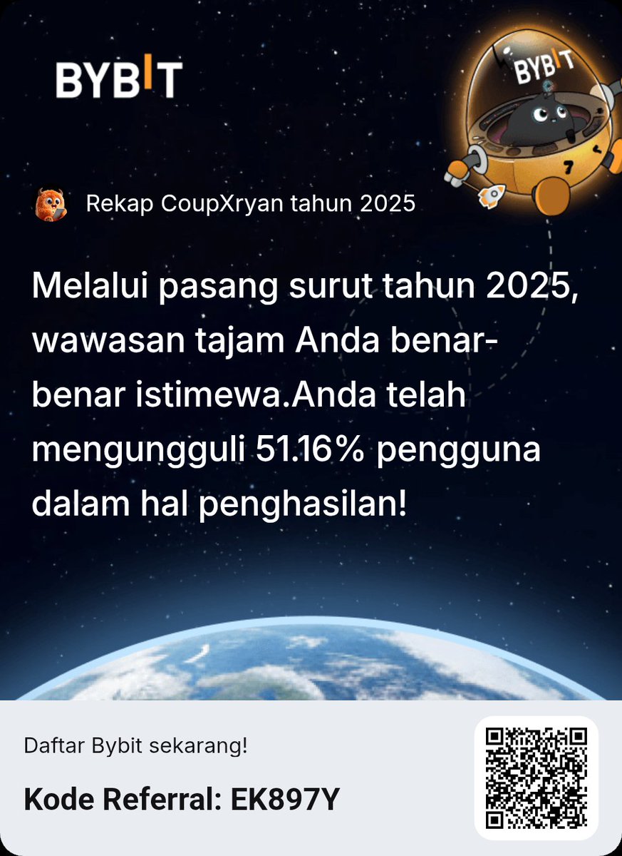 Buka rekap 2025 Anda dan petakan masa depan bersama saya!  Pengguna baru juga bisa memenangkan hadiah 6.135 USDT.
#My2025YearlyRecap #BybitRecap #Bybit2025 #CryptoRecap2025 #BybitRecap2025
 bybit.global/id-ID/recap-20…