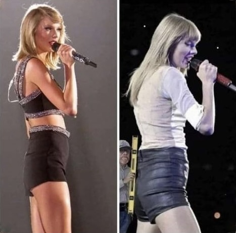 AntiLeftMemes's tweet image. What is the name of Taylor Swift’s body shape? 😂
