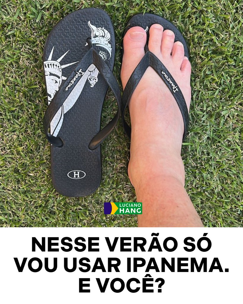 LucianoHangBr's tweet image. Começando o ano com o pé direito 🩴

Nesse verão eu só vou usar Ipanema, e você?