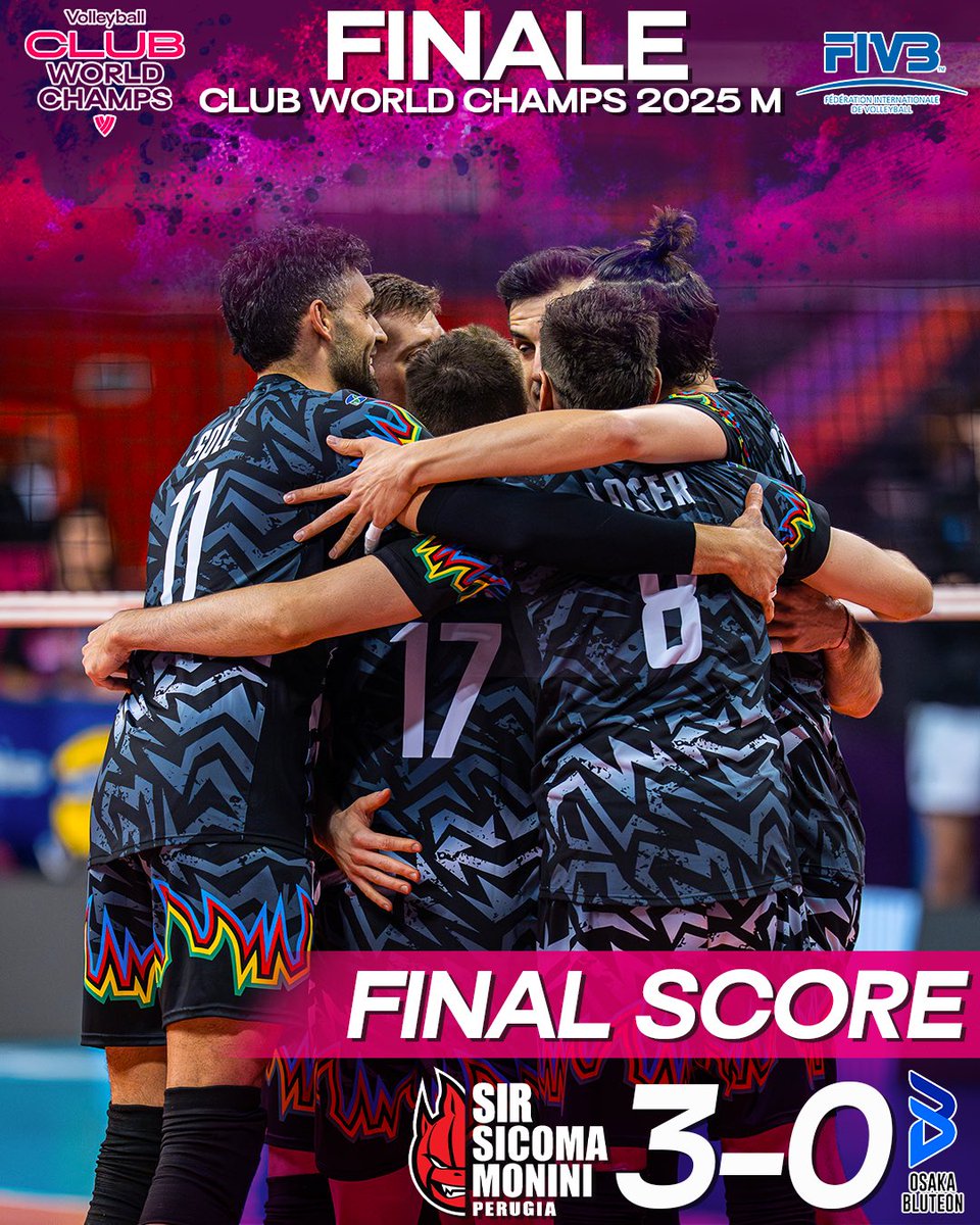 E’ FINITAAAAAAAAAAAAAAAAAAAAAHHHHHHHHH!!!!!!!
SIAMOOOOOOOO CAMPIONIIIIIIII DEL MONDOOOOOOOOOOOOOOOOHHHHHH
🤩🤩🤩🤩🤩

🏐 Sir Sicoma Monini Perugia - Osaka Blueton (25-20, 25-21, 29-27)

#BlockDevils