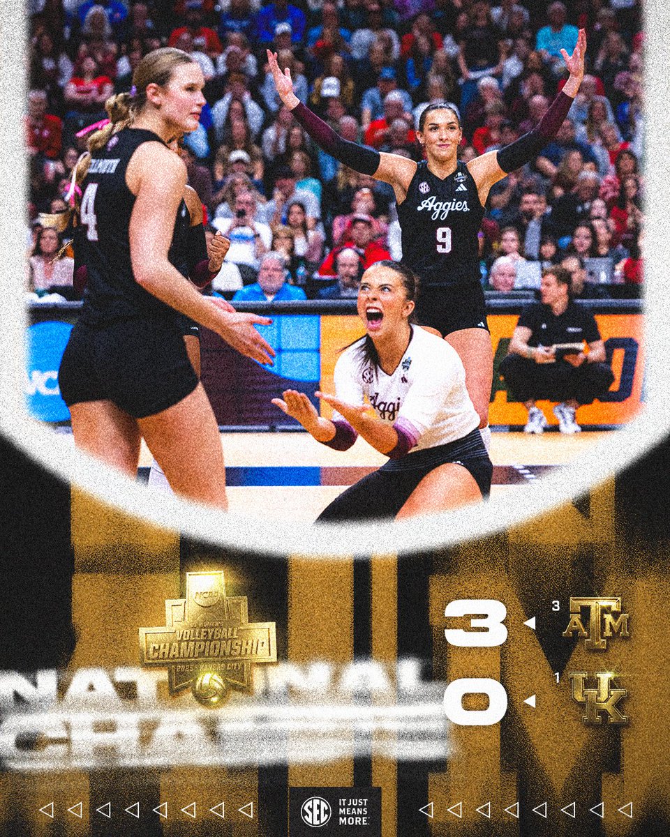 SEC's tweet image. MISSION COMPLETE 👍

@AggieVolleyball x @NCAAVolleyball