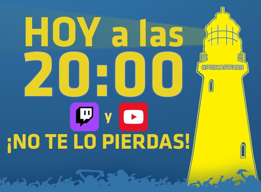 ➡️ En un ratito 𝗘𝗡 𝗗𝗜𝗥𝗘𝗖𝗧𝗢 #PodcastFaro 4⃣3⃣2⃣ con Efemérides, Actualidad Amarilla, análisis de #LasPalmasCultural , la Cantera, ¡CHOLASO! y más

No te olvides‼️
📅 𝗛𝗢𝗬 🕗 𝟮𝟬:𝟬𝟬𝗵
📺 twitch.tv/PodcastFaro
📺 youtube.com/live/eyWpYBY4t…